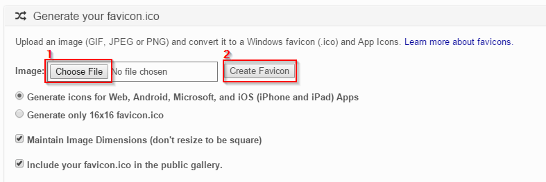 favicon and app icon generator