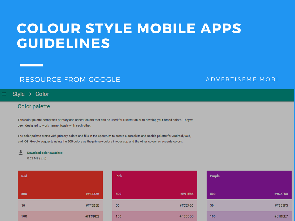 COLOUR STYLE MOBILE APP GUIDELINES