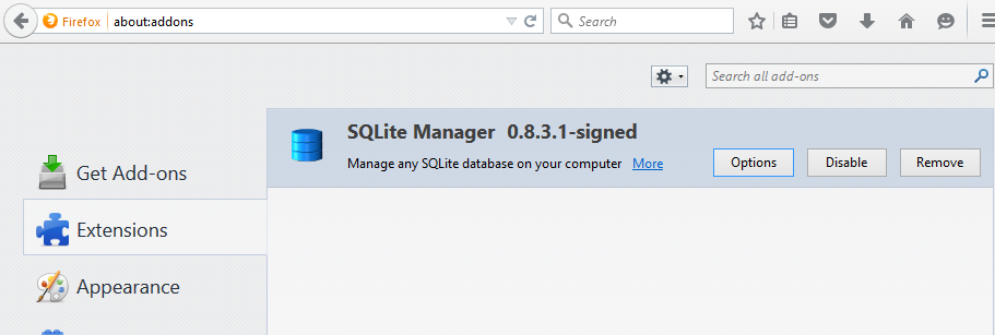 how to install sqlite manager in firefox