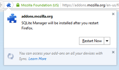 how to install sqlite manager in firefox