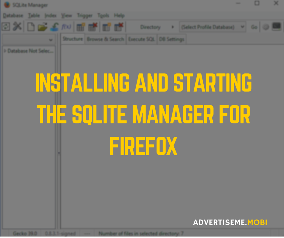 Installing and Starting the SQLite manager for Firefox