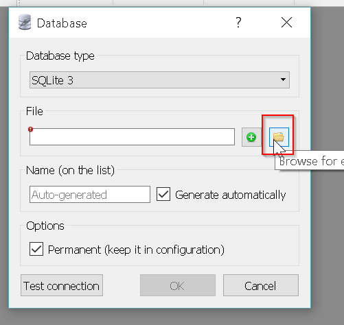 SQLiteStudio Manager - Select Database File