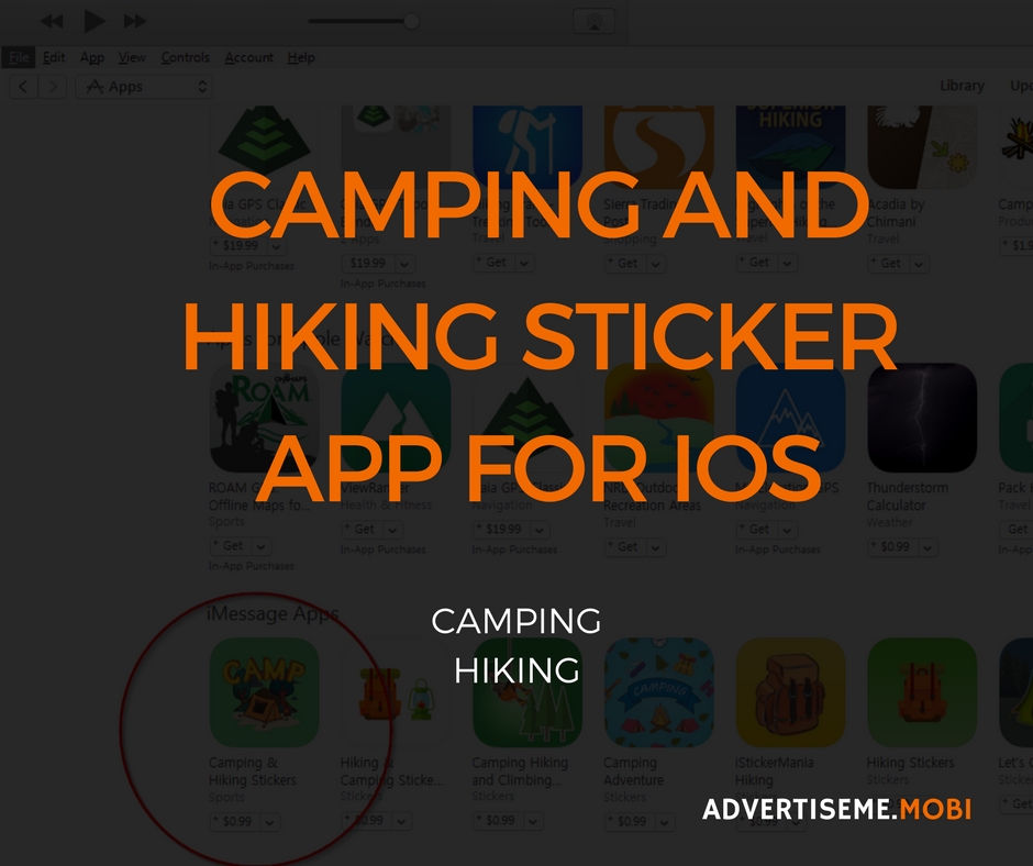 CAMPING AND HIKING STICKER APP FOR IOS