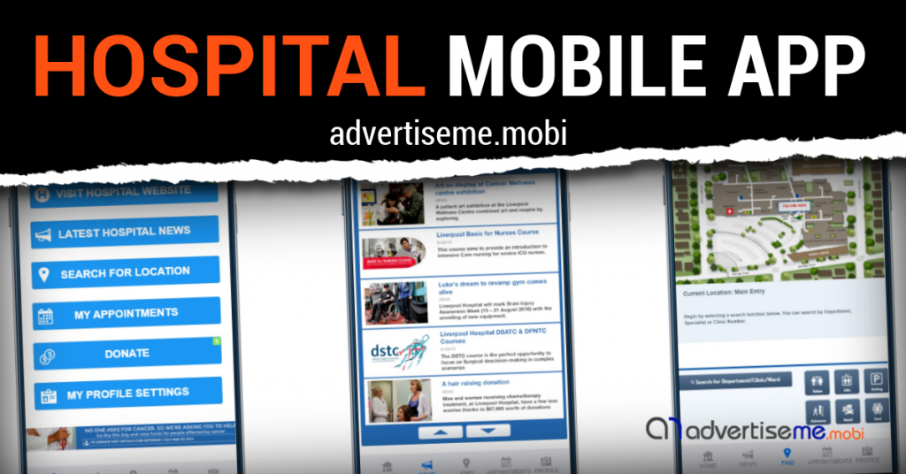 Advertise Me Mobi - Hospital Mobile App Header